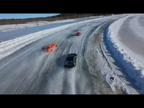 FPV drone coverage of ice racing in Swedish Lapland