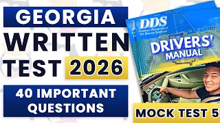 GA DMV Permit Practice Test 2026 Georgia Driving Test Written Exam - 40 Questions