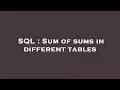 SQL Sum of sums in different tables