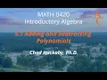 5 1 Adding and Subtracting Polynomials