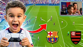 PRIMEIRA VEZ DO MEU FILHO JOGANDO FUTEBOL NO VIDEO GAME! Efootball 27