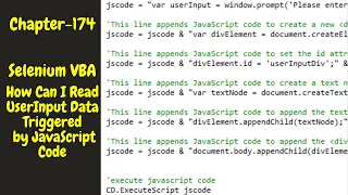 Selenium VBA - How Can I Read UserInput Data Triggered by JavaScript Code