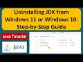 How Uninstall JDK Windows 11 or Windows 10 Operating system Uninstall JDK