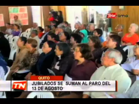 Jubilados se suman al paro del 13 de agosto