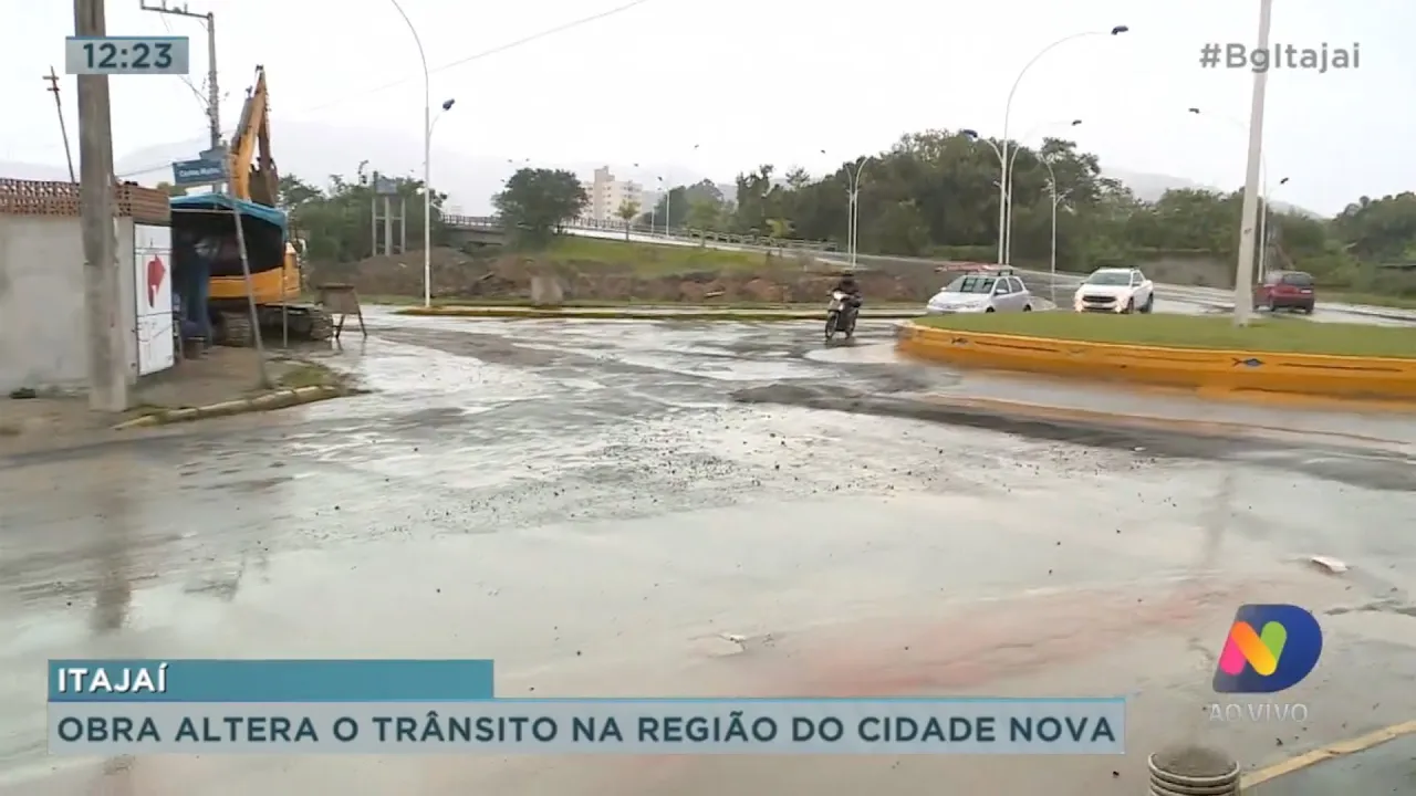 Obra altera o trânsito na região do Cidade Nova em Itajaí