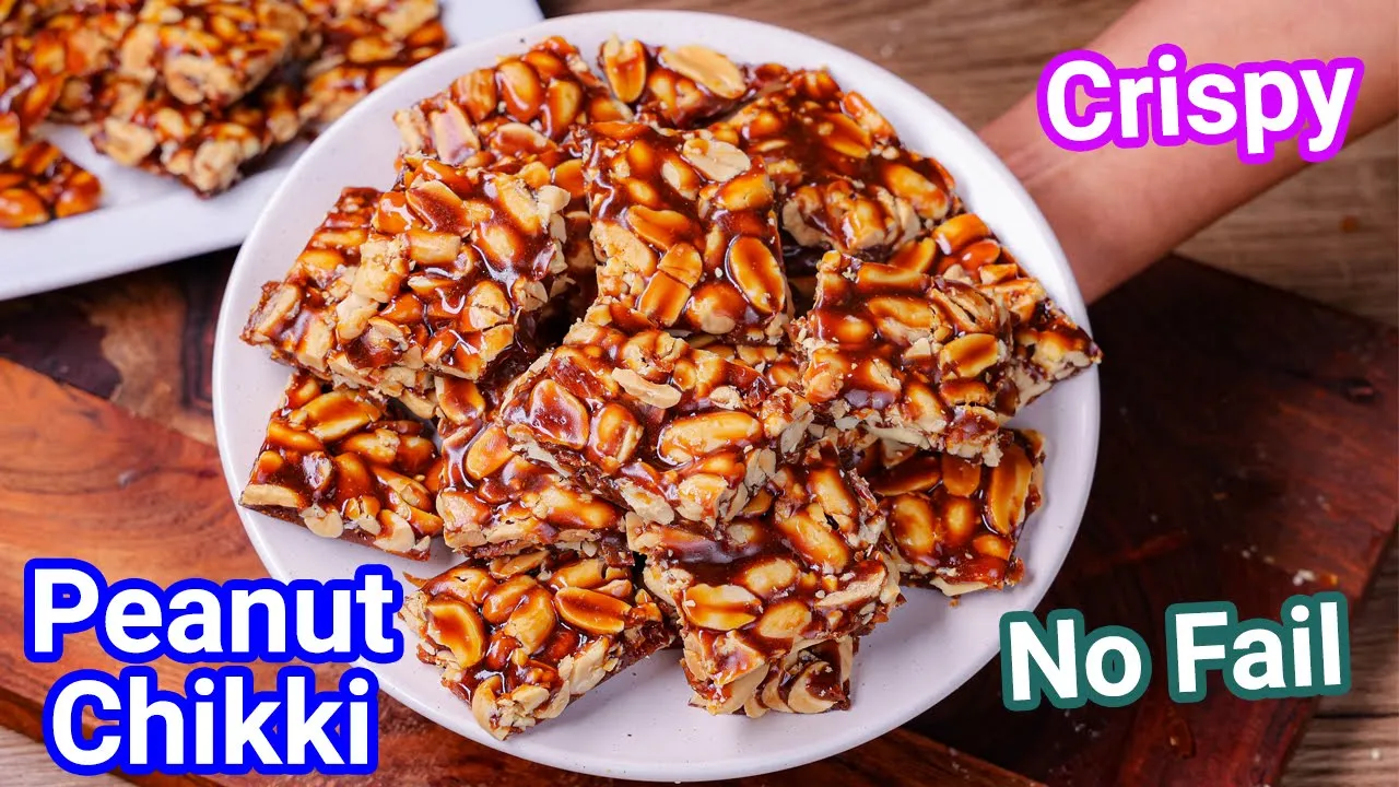 Crispy & Crunchy Peanut Chikki Recipe - Healthy Sweet Snack   Gud Ki Shengdana Chikki
