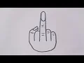 Middle finger drawing Middle finger drawing easy step by step