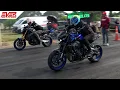 DRAG RACES Yamaha MT-10 Yamaha MT-9 and Yamaha R6
