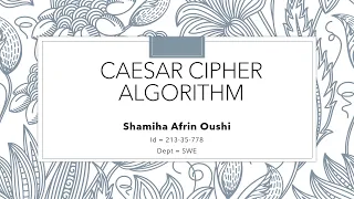 Caesar cipher Algorithm Explained and Implemented in C Daffodil International University SWE