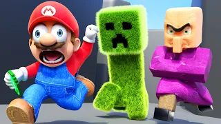 Mario vs Villager Realistic [3D Animation]