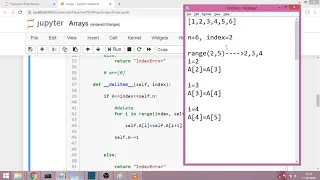 Dynamic Array Implementation in Python Part 6 Deletion at a given index position