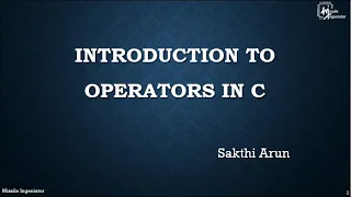 Lesson - 17 Introduction to Operators in C Part-1 C Tutorial