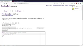 Functional-2 noTeen Java Tutorial codingbat com
