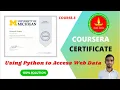 Using Python to Access Web Data Coursera complete Assignment Solution Coursera Solution