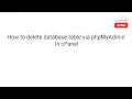 How to delete database table via phpMyAdmin in cPanel - HostMaria Tutorial