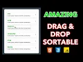Drag and Drop Sortable List Project with HTML CSS JavaScript