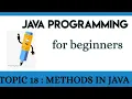 Lecture 18 Methods in Java Introduction
