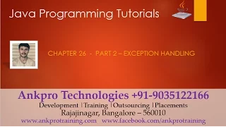 Java for beginners - Chapter 26 Exception handling try catch finally throw and throws Part