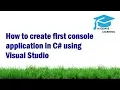 How to create first console based application in C using Visual Studio