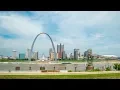 St Louis Time Lapse Arch 4K Timelapse Missouri USA Clouds River City Skyline Stock Footage -