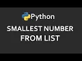 Find Smallest Number From List Solutions For Python 100 Exercises Program33 CodingFacts