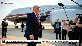 President Trump makes First Flight aboard New Air Force One gifted by Qatar to America LIVE