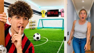 I Built a SECRET soccer stadium inside my HOUSE !