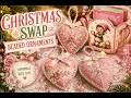 Christmas Craft Swap 2026 Shabby Chic Beaded Heart Ornaments Tea Holder Gift Reveal