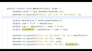 Java - Restaurant Bill