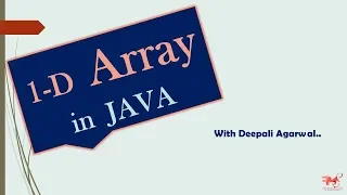 One-Dimensional Array in JAVA Array with an Example CORE JAVA Hindi