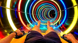 Neon Black Hole Water Slide 🌈💦 | Oasis Waterpark Alaçatı 🇹🇷