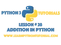 Python Tutorial Addition in Python