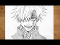 How to Draw Gojo Satoru Injured Step-by-Step Jujutsu Kaisen Drawing