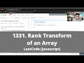 How to Solve 1331 Rank Transform of an Array on LeetCode - Javascript