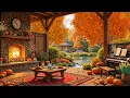 Download Lagu Cozy Autumn Garden with Cabin 🍂 Relaxing Piano \u0026 Fireplace Sounds for Sleep \u0026 Study Focus