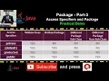 Java Package Part-3 Access Specifiers Package - private default protected public