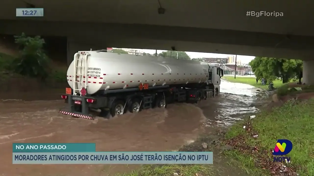 Moradores atingidos por chuva em São José no ano passado terão isenção no IPTU