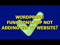 Wordpress functions php not adding css to website 3 Solutions