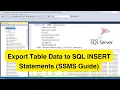 Export Table Data to SQL INSERT Statements SSMS Guide