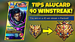 Download TIPS 40 WINSTREAK ALUCARD DI RANK GLORY HARD MATCH! | SOLUSI CEPAT PUSH MMR | MLBB MP3