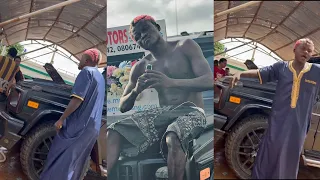 see drama as portable takes his newly acquired 300 million naira brabus g wagon jeep to car wash