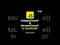 toUppercase toLowercase in javaScript