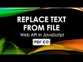 How to Replace Text From File in JavaScript using PDF co Web API