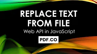 How to Replace Text From File in JavaScript using PDF co Web API