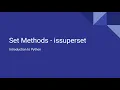 Introduction to Python - Set Methods