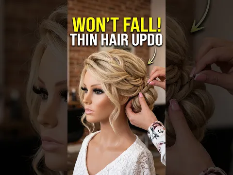 Updo for Thin Hair That Won't Fall #hairstyle #haircare #tutorial