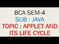 Unit-4 Applet and its life cycle Programming with java