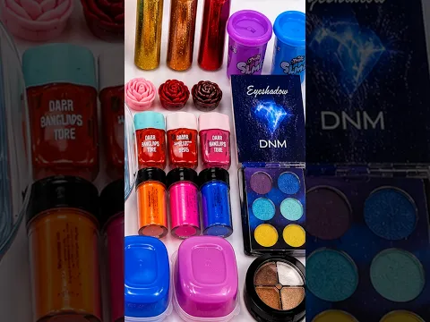 Satisfying Video l Mixing All My Slime Eyeshadow Slime  Smoothie ASMR l RainbowToyTocToc shorts 1