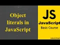 Object literals in JavaScript JavaScript Crash Course