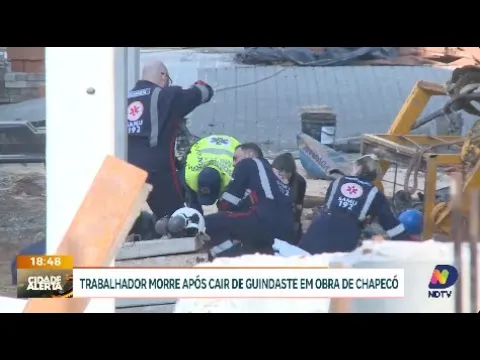 Tragédia em Chapecó: homem cai de guindaste e morre em obra